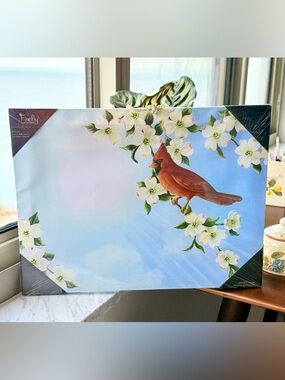 SWAROVSKI CRYSTALS BRACELET & CARDINAL LIGHT UP CANVAS ART nwt🩵🩷